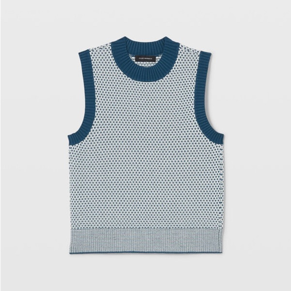 Club Monaco Textured Mock Shell Sweater Vest XS